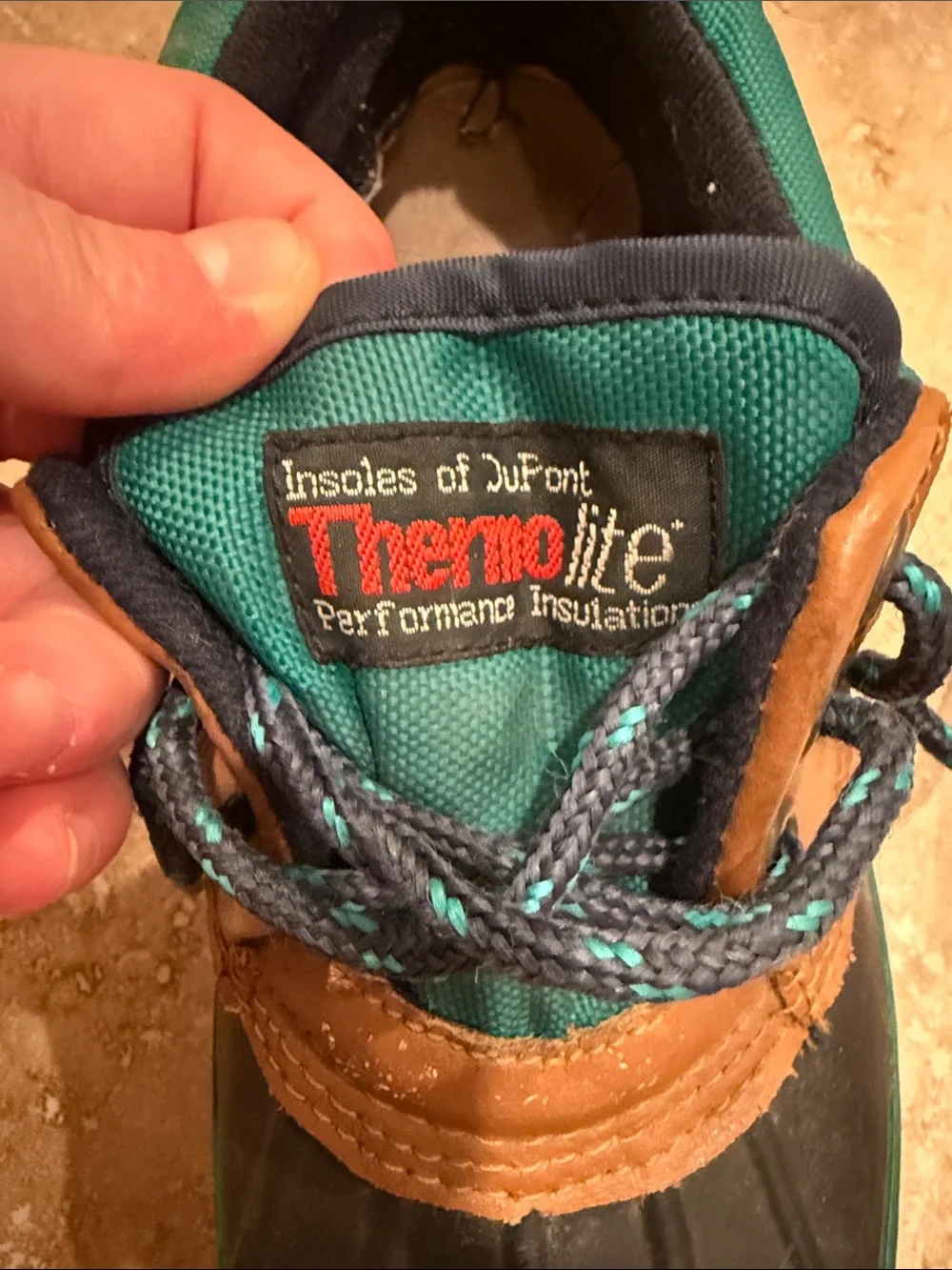 Women’s Teal and Brown Waterproof Duck Boots
